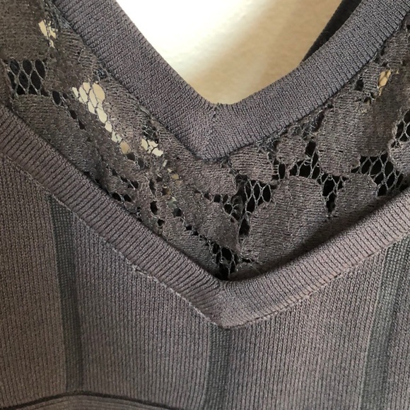 Slate sleeveless bandage dress with lace - Picture 4 of 8